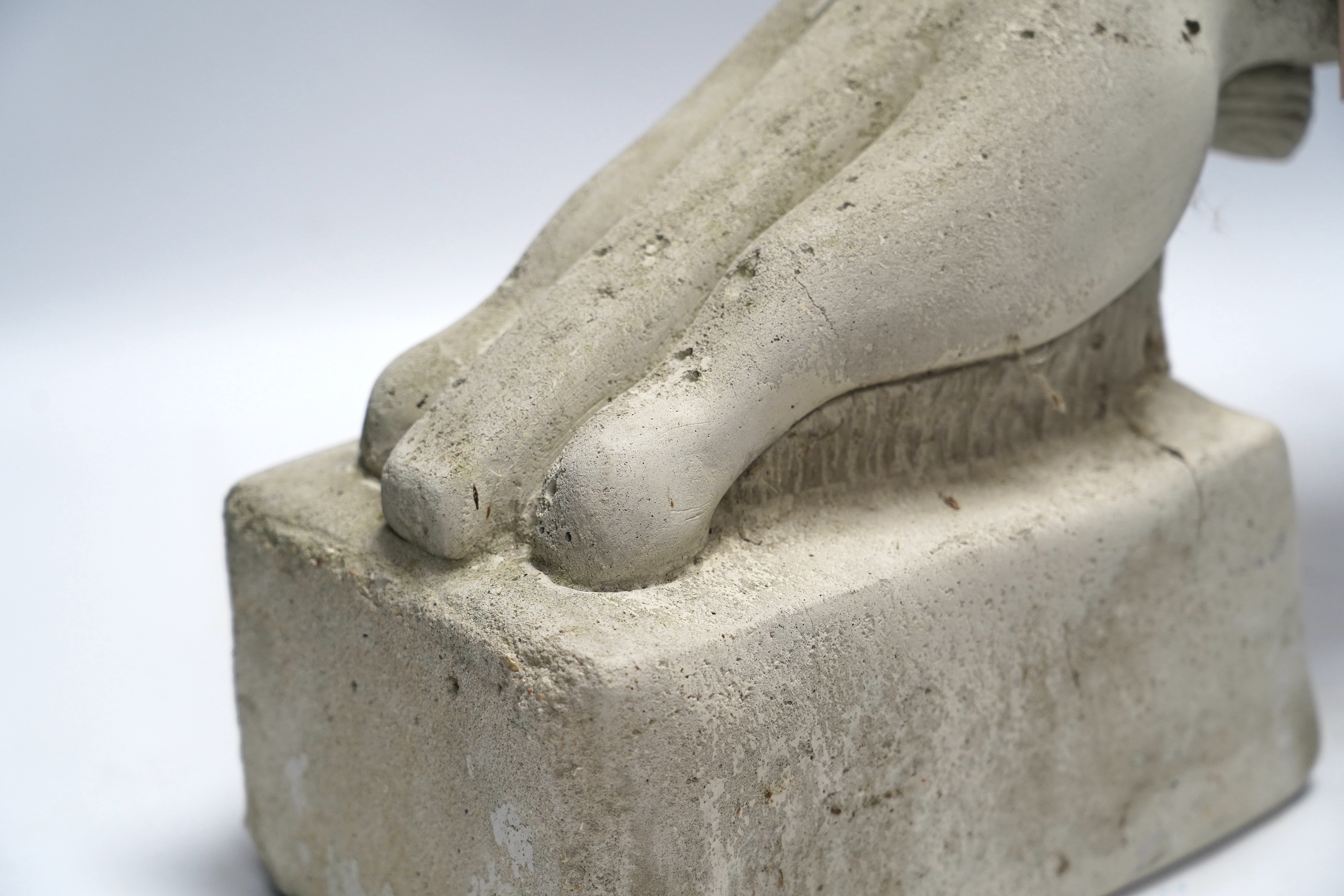 A reconstituted stone ‘Leaping Jaguar’ mascot, 37cm high